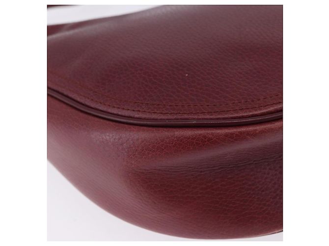 Bolso de hombro CARTIER Must Line de cuero Bordeaux Gold Auth ka5921 Dorado Burdeos - vista 15