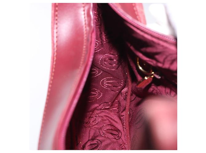 Bolso de hombro CARTIER Must Line de cuero Bordeaux Gold Auth ka5921 Dorado Burdeos - vista 19