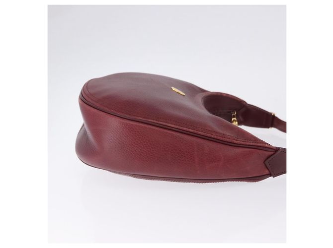 Bolso de hombro CARTIER Must Line de cuero Bordeaux Gold Auth ka5921 Dorado Burdeos - vista 3