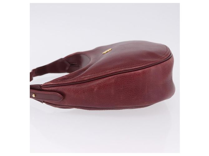 Bolso de hombro CARTIER Must Line de cuero Bordeaux Gold Auth ka5921 Dorado Burdeos - vista 4