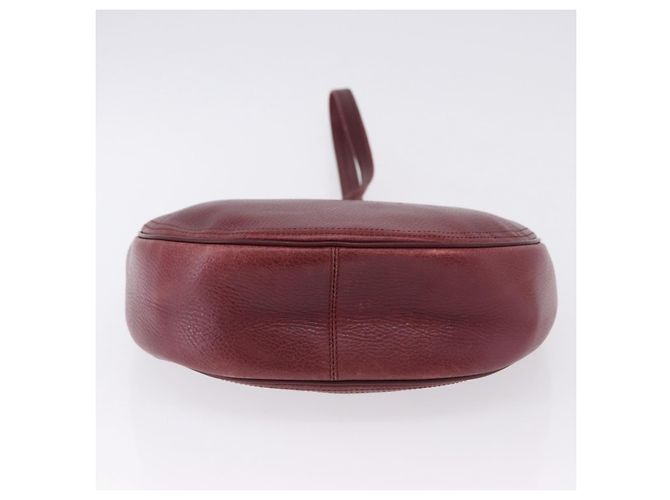 Bolso de hombro CARTIER Must Line de cuero Bordeaux Gold Auth ka5921 Dorado Burdeos - vista 5