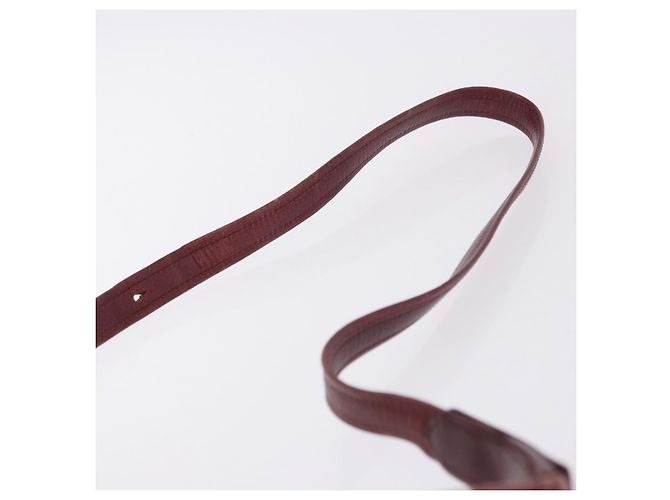 Bolso de hombro CARTIER Must Line de cuero Bordeaux Gold Auth ka5921 Dorado Burdeos - vista 8