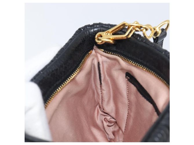 Borsa a tracolla Miu Miu Matelassé in pelle nera e oro Auth yk20786M Nero D'oro - vista 21
