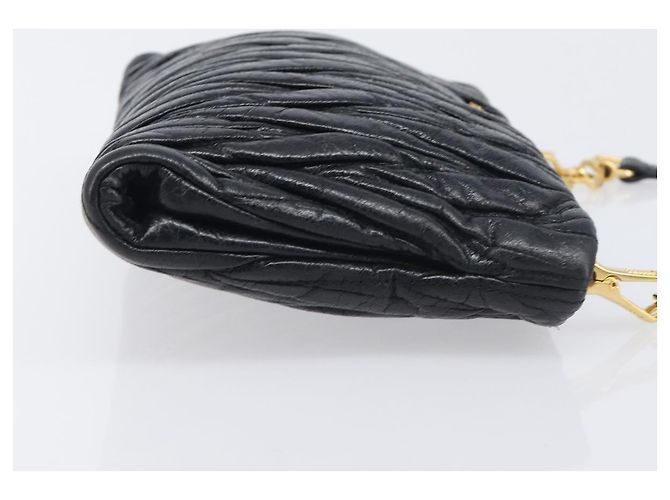 Borsa a tracolla Miu Miu Matelassé in pelle nera e oro Auth yk20786M Nero D'oro - vista 3
