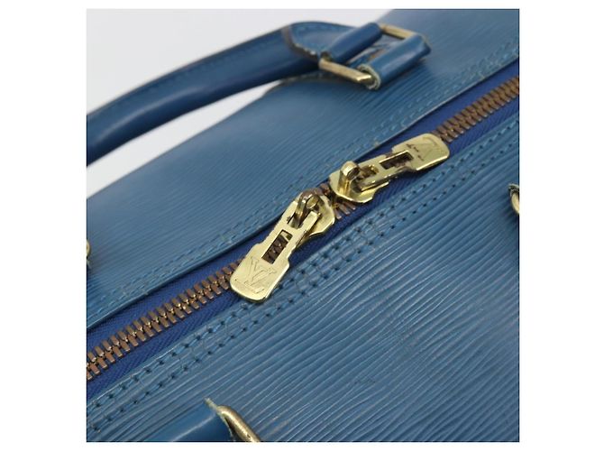 LOUIS VUITTON Epi Keepall 50 Boston Bag Blue M42965 LV Auth 196214 - vista 19