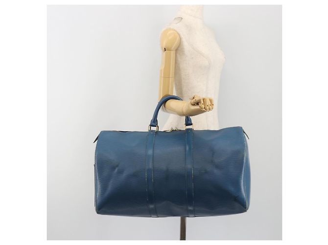 LOUIS VUITTON Epi Keepall 50 Boston Bag Blue M42965 LV Auth 196214 - vista 22