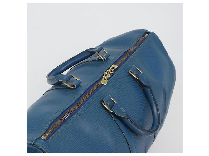 LOUIS VUITTON Epi Keepall 50 Boston Bag Blue M42965 LV Auth 196214 - vista 6