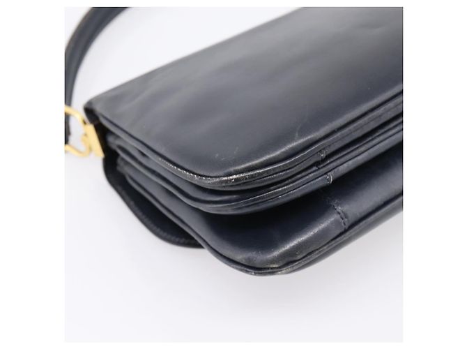 Céline Borsa a tracolla CELINE Horse Carriage in pelle Navy Gold Auth 199215 D'oro Blu navy - vista 16