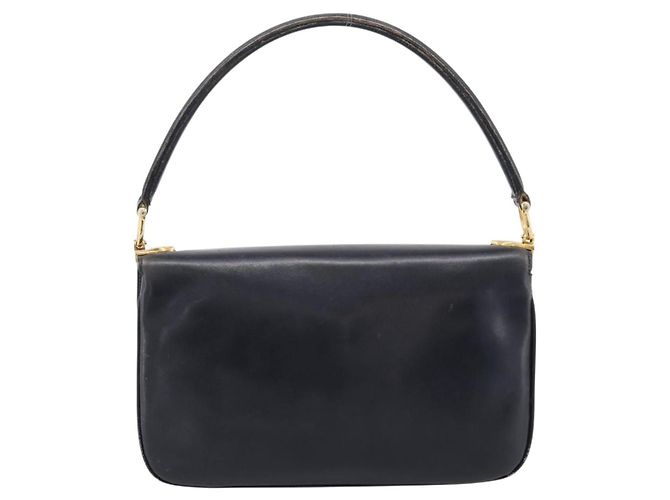 Céline Borsa a tracolla CELINE Horse Carriage in pelle Navy Gold Auth 199215 D'oro Blu navy - vista 2