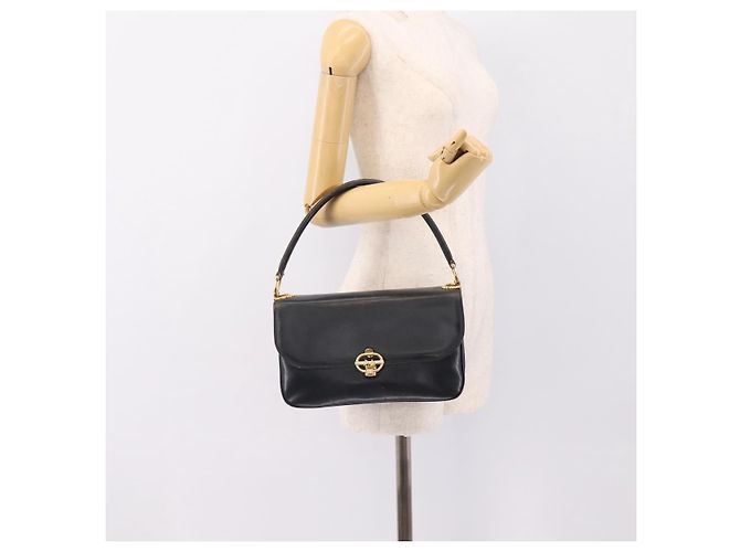 Céline Borsa a tracolla CELINE Horse Carriage in pelle Navy Gold Auth 199215 D'oro Blu navy - vista 24