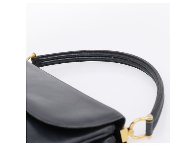 Céline Borsa a tracolla CELINE Horse Carriage in pelle Navy Gold Auth 199215 D'oro Blu navy - vista 8