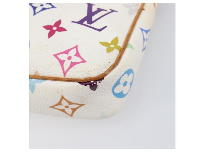 LOUIS VUITTON Monogram Multicolor Pochette Accessoires White M92649 Auth 200197 Bianco - vista 14