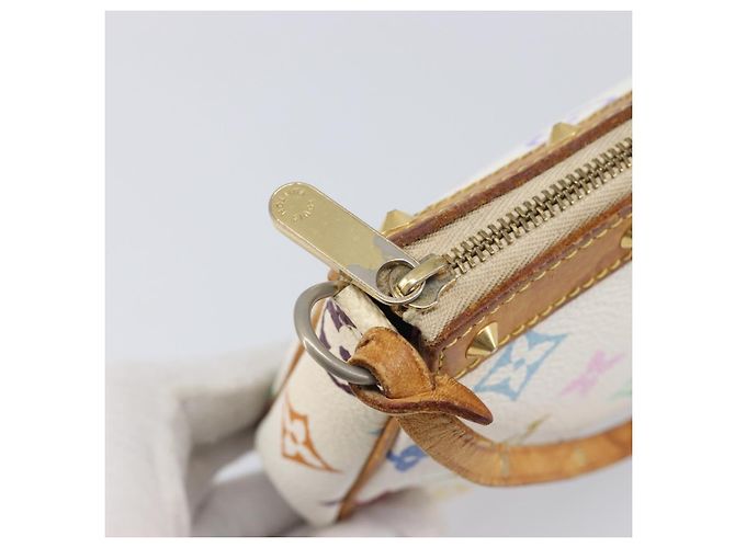 LOUIS VUITTON Monogram Multicolor Pochette Accessoires White M92649 Auth 200197 Bianco - vista 18