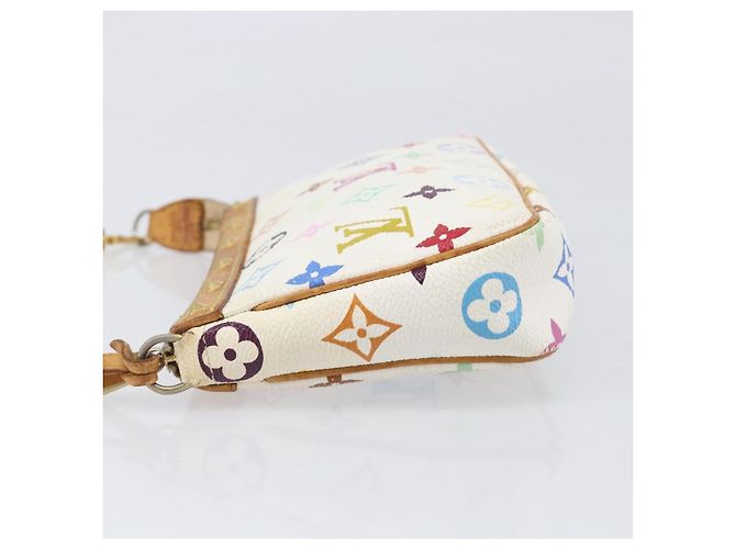 LOUIS VUITTON Monogram Multicolor Pochette Accessoires White M92649 Auth 200197 Bianco - vista 4