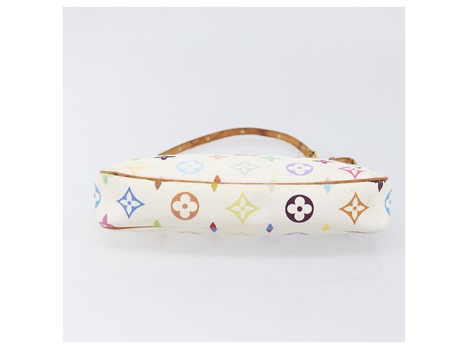 LOUIS VUITTON Monogram Multicolor Pochette Accessoires White M92649 Auth 200197 Bianco - vista 5