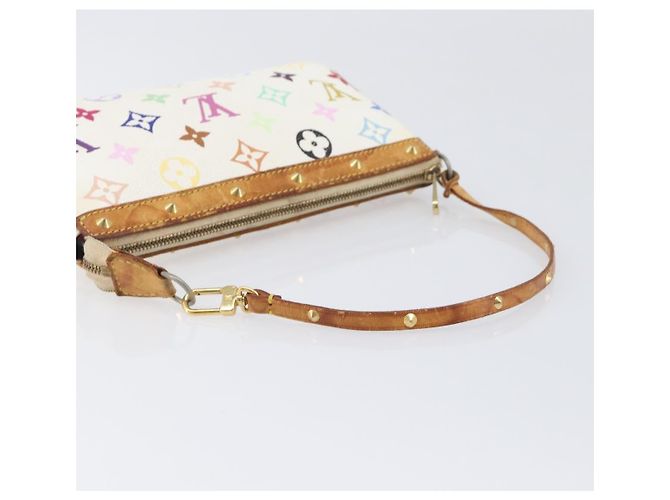 LOUIS VUITTON Monogram Multicolor Pochette Accessoires White M92649 Auth 200197 Bianco - vista 7
