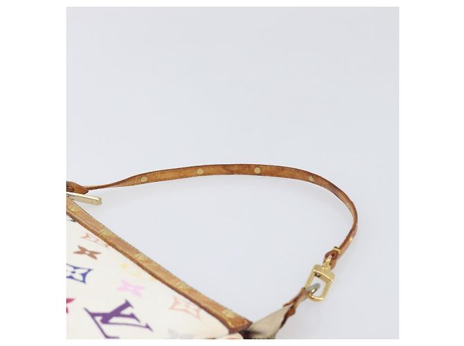 LOUIS VUITTON Monogram Multicolor Pochette Accessoires White M92649 Auth 200197 Bianco - vista 8