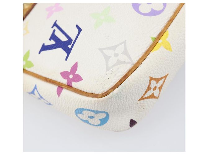 LOUIS VUITTON Monogram Multicolor Pochette Accessoires White M92649 Auth 200197 Bianco - vista 9