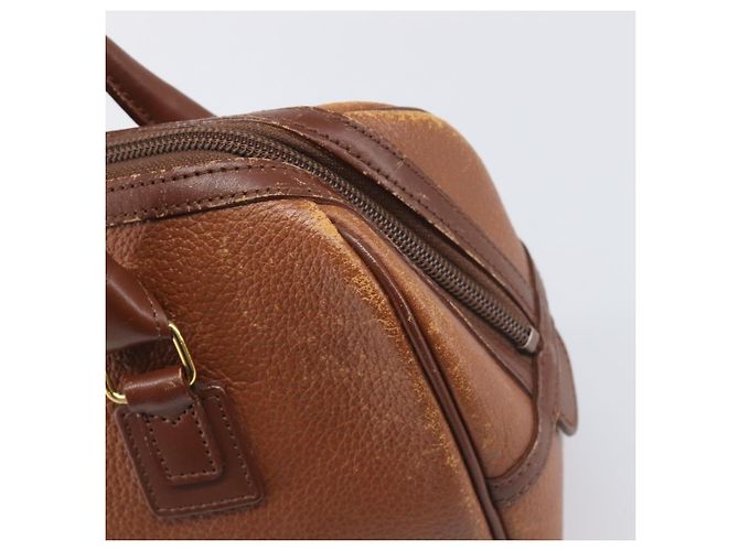 Borsa a mano Burberrys in pelle marrone tono oro Auth ep15667 - vista 10