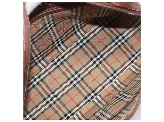 Borsa a mano Burberrys in pelle marrone tono oro Auth ep15667 - vista 12