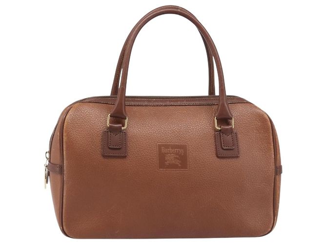 Borsa a mano Burberrys in pelle marrone tono oro Auth ep15667 - vista 13