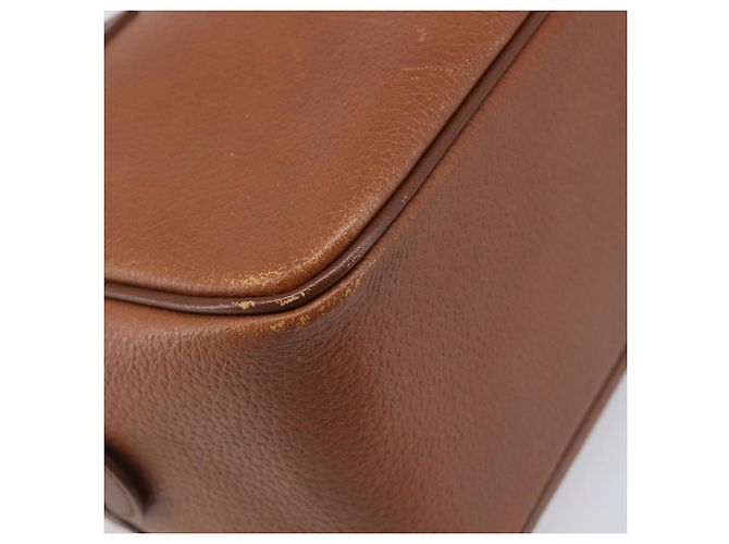 Borsa a mano Burberrys in pelle marrone tono oro Auth ep15667 - vista 14