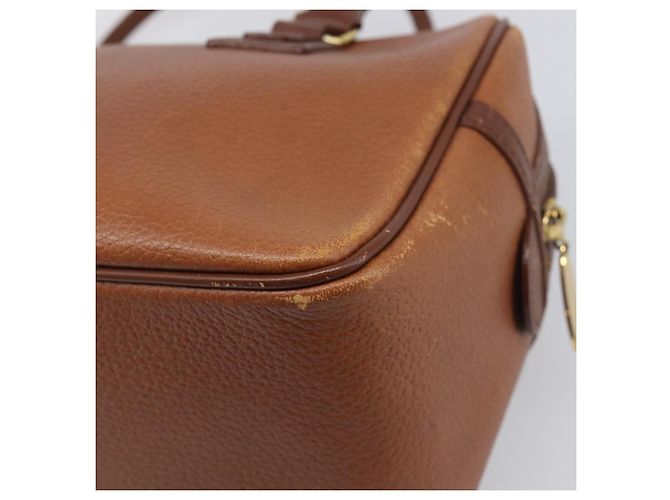 Borsa a mano Burberrys in pelle marrone tono oro Auth ep15667 - vista 15