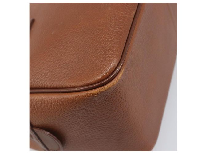 Borsa a mano Burberrys in pelle marrone tono oro Auth ep15667 - vista 16