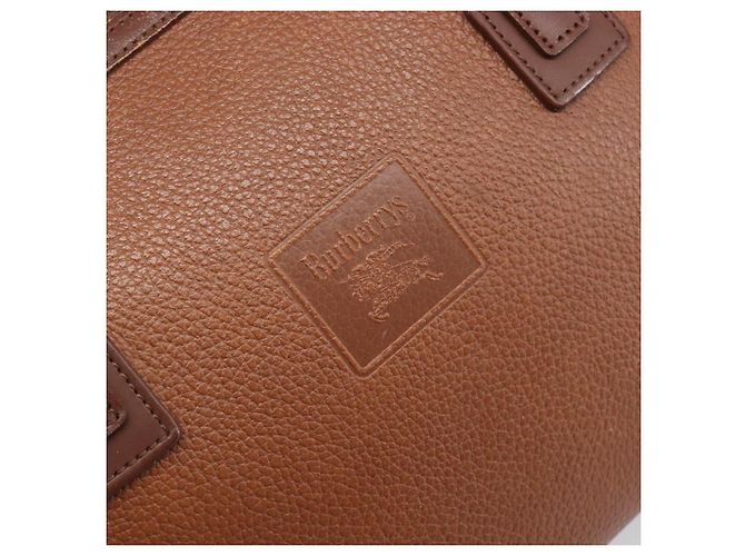 Borsa a mano Burberrys in pelle marrone tono oro Auth ep15667 - vista 17