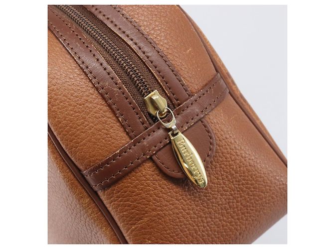 Borsa a mano Burberrys in pelle marrone tono oro Auth ep15667 - vista 18