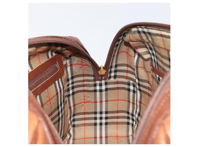 Borsa a mano Burberrys in pelle marrone tono oro Auth ep15667 - vista 19