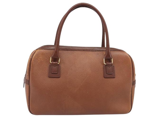 Borsa a mano Burberrys in pelle marrone tono oro Auth ep15667 - vista 2