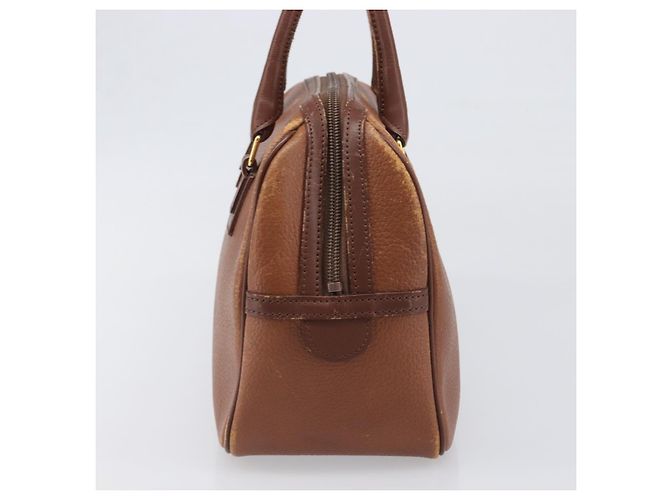 Borsa a mano Burberrys in pelle marrone tono oro Auth ep15667 - vista 3
