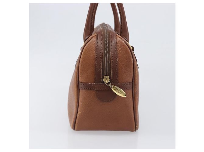 Borsa a mano Burberrys in pelle marrone tono oro Auth ep15667 - vista 4