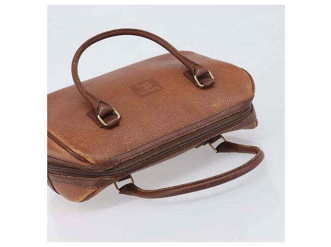 Borsa a mano Burberrys in pelle marrone tono oro Auth ep15667 - vista 6