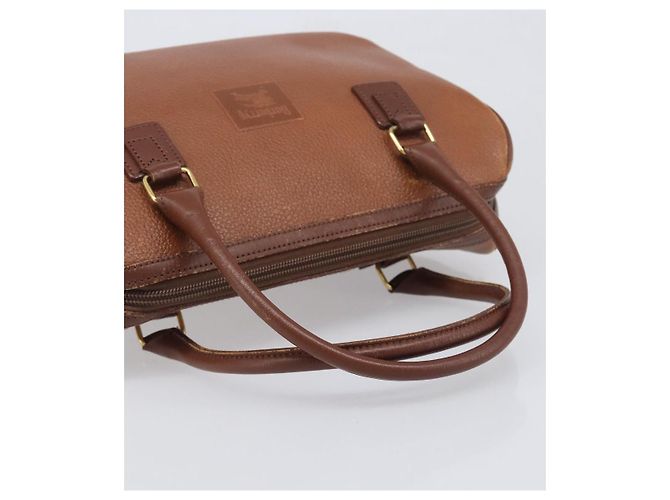 Borsa a mano Burberrys in pelle marrone tono oro Auth ep15667 - vista 7
