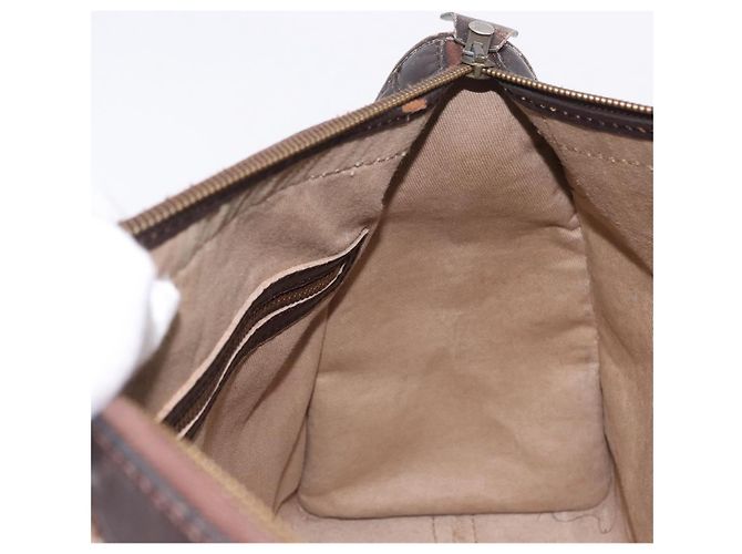 Borsa Boston Christian Dior Trotter Canvas Beige Gold Auth 197709 D'oro - vista 17