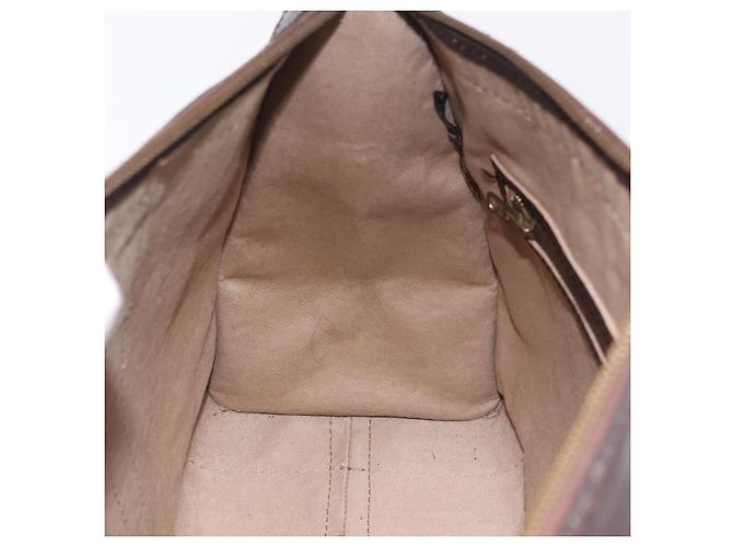 Borsa Boston Christian Dior Trotter Canvas Beige Gold Auth 197709 D'oro - vista 18