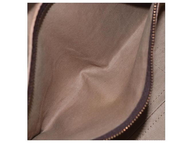 Borsa Boston Christian Dior Trotter Canvas Beige Gold Auth 197709 D'oro - vista 20