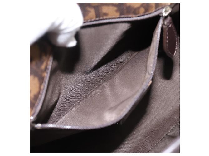 Bolso de mano Christian Dior Trotter Canvas PVC Brown Silver Auth ka5864V Castaño Plata - vista 11