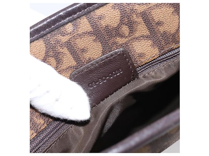 Bolso de mano Christian Dior Trotter Canvas PVC Brown Silver Auth ka5864V Castaño Plata - vista 12
