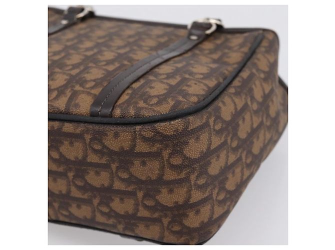 Bolso de mano Christian Dior Trotter Canvas PVC Brown Silver Auth ka5864V Castaño Plata - vista 15