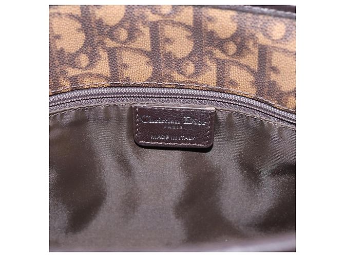 Bolso de mano Christian Dior Trotter Canvas PVC Brown Silver Auth ka5864V Castaño Plata - vista 17