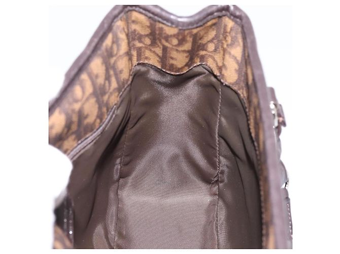 Bolso de mano Christian Dior Trotter Canvas PVC Brown Silver Auth ka5864V Castaño Plata - vista 18