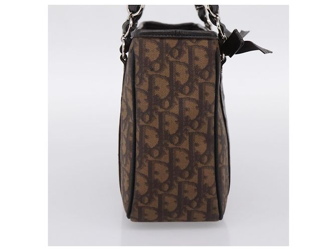 Bolso de mano Christian Dior Trotter Canvas PVC Brown Silver Auth ka5864V Castaño Plata - vista 3