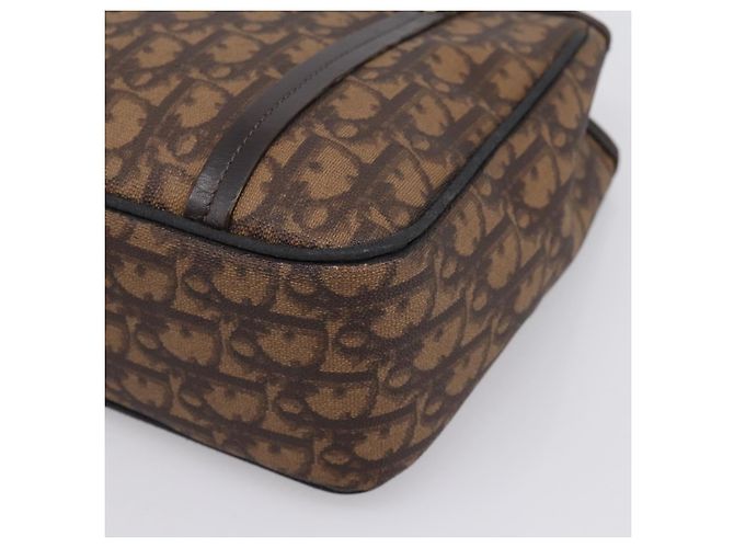 Bolso de mano Christian Dior Trotter Canvas PVC Brown Silver Auth ka5864V Castaño Plata - vista 9