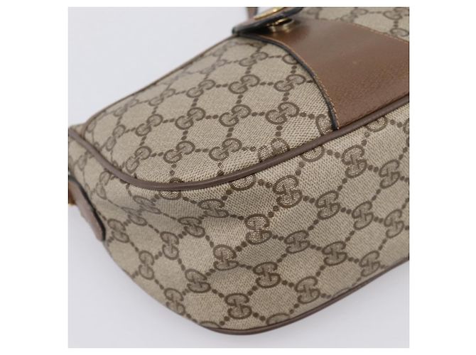 Borsa GUCCI GG Supreme Web Sherry Line PVC Beige Oro 89 02 032 Auth 199582 D'oro - vista 15