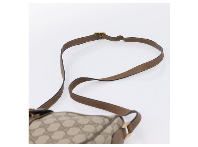 Borsa GUCCI GG Supreme Web Sherry Line PVC Beige Oro 89 02 032 Auth 199582 D'oro - vista 8
