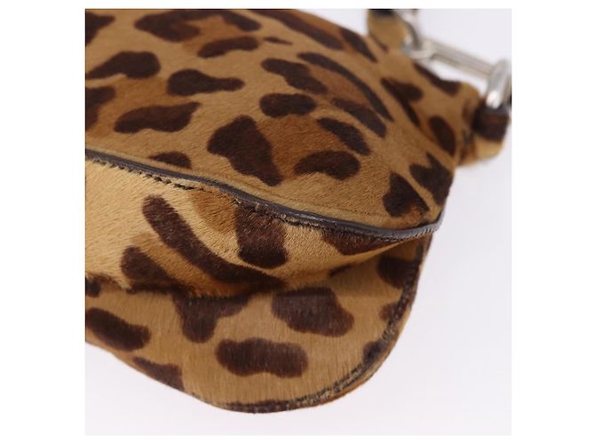 Borsa a tracolla PRADA in pelle Harako Marrone Argento Auth yk20826SAM - vista 15