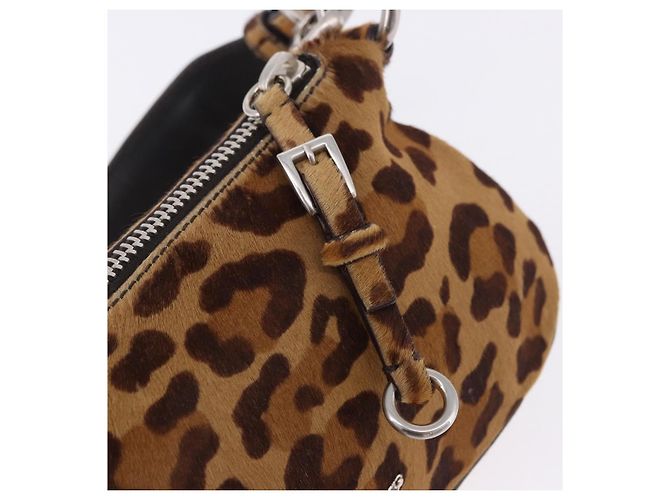 Borsa a tracolla PRADA in pelle Harako Marrone Argento Auth yk20826SAM - vista 19